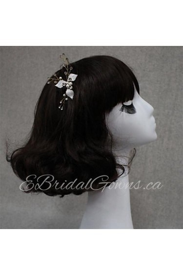 Women Rhinestone/Alloy Leaf Flowers/Barrette With Wedding/Party Headpiece