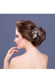 Women's Rhinestone / Alloy / Imitation Pearl Headpiece-Wedding / Special Occasion Hair Combs 1 Piece Clear Round