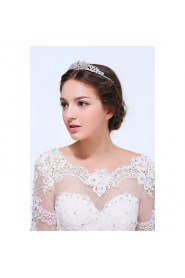 Women's Sterling Silver / Alloy Headpiece-Wedding / Special Occasion / Casual Tiaras 1 Piece Clear Round