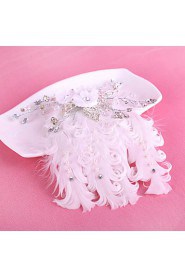 Bride's Feather Rhinestone Forehead Wedding Hair Clip Barrette Accessories 1 PC