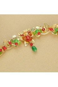 Bride's Flower Shape Beads Forehead Wedding Hair Combs Accessories 1 PC