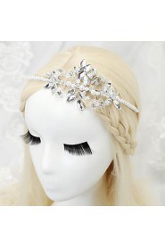 Women's / Flower Girl's Rhinestone / Alloy / Imitation Pearl Headpiece-Wedding / Special Occasion Headbands 1 Piece White Round