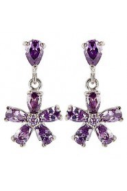 Brass With Cubic Zirconia Drop Earrings (More Colors)