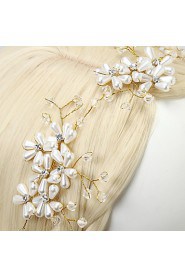 Women's / Flower Girl's Rhinestone / Alloy / Imitation Pearl Headpiece-Wedding / Special Occasion Headbands 1 Piece White Round