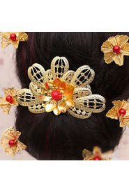 Bride's Flower Shape Crystal Forehead Wedding Hair Combs Accessories 1 PC