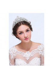 Women's Sterling Silver / Alloy Headpiece-Wedding / Special Occasion / Casual Tiaras 1 Piece Clear Round