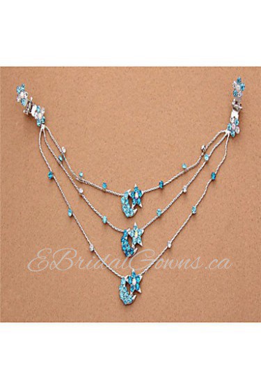 Fashion Alloy Princess Hair Chain(White,Red,Purple,Blue)(1Pc)