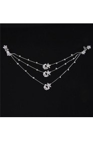 Fashion Alloy Princess Hair Chain(White,Red,Purple,Blue)(1Pc)