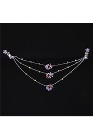 Fashion Alloy Princess Hair Chain(White,Red,Purple,Blue)(1Pc)
