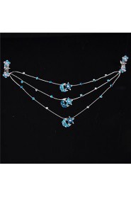 Fashion Alloy Princess Hair Chain(White,Red,Purple,Blue)(1Pc)