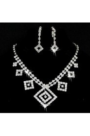 Jewelry Set Women's Anniversary / Wedding / Engagement / Birthday / Gift / Party / Special Occasion Jewelry Sets Alloy Rhinestone Silver