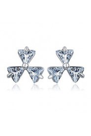 Brass With Cubic Zirconia Stud Earrings(More Colors)