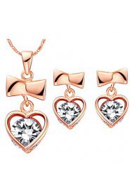 Jewelry Set Women's Anniversary / Birthday / Gift / Party / Daily / Special Occasion Jewelry Sets Gold / Silver Cubic ZirconiaNecklaces /