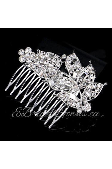 Hairpin Silver Comb for Women Rhinestone Crystals Wedding Hair Accessories Party Wedding Bridal Jewelry