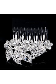 Hairpin Silver Comb for Women Rhinestone Crystals Wedding Hair Accessories Party Wedding Bridal Jewelry