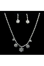 Jewelry Set Women's Anniversary / Birthday / Gift / Party / Special Occasion Jewelry Sets Alloy Rhinestone Necklaces / Earrings Silver