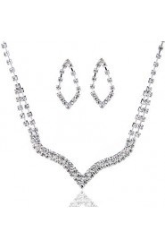 Ladies'/Women's Alloy Wedding/Party Jewelry Set With Rhinestone