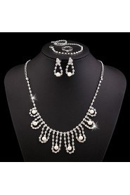 Wedding Jewelry Set include Necklace & Earrings & Bracelet & Rings