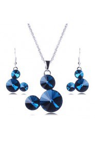 Jewelry Set Women's Party Jewelry Sets Alloy Crystal Necklaces / Earrings Silver