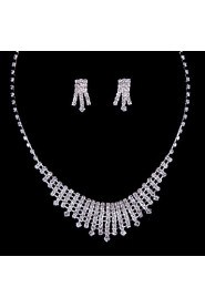 Ladies'/Women's Alloy Wedding/Party Jewelry Set With Rhinestone