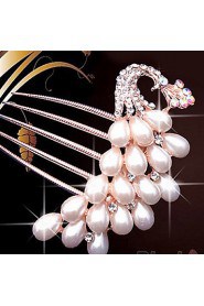 Lady's Imitation Pearl Hair Comb for Wedding Party Casual Hair Jewerly