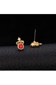InStyle 18K Chunky Gold Plated Heats Stud Rhinestone Earrings High Quality