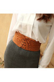 Women PU Wide Belt,Vintage/ Cute/ Party/ Work/ Casual All Seasons