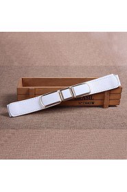 Women Leather Stretch Wide Belt,Vintage/ Cute/ Party/ Casual Alloy