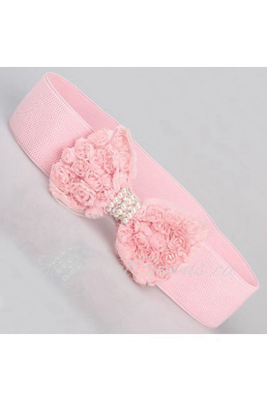 Women Chiffon Waist Belt,Cute Pearl