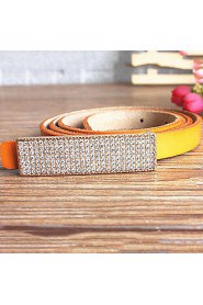 Women Calfskin Skinny Belt,Casual Alloy All Seasons