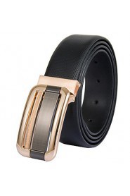 Men New Black Belt Fashion Business Casual Style Genuine Leather 3.3cm Width (4)