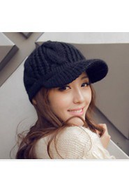Korean Women Wool Knit Hat Protection Ear Cap Warm Upscale Twist Cap