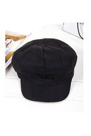 Pure Color Wool Hat British Retro Octagonal Cap