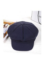 Pure Color Wool Hat British Retro Octagonal Cap