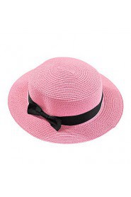 England Bow Spring And Summer Female Beach Sun Flat Top Hat