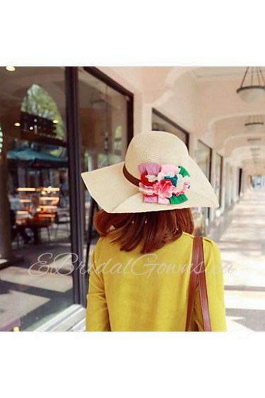 Women Straw Flowers Floppy Hat,Cute/ Party/ Casual Spring/ Summer/ Fall