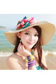 Women Straw Flowers Floppy Hat,Cute/ Party/ Casual Spring/ Summer/ Fall