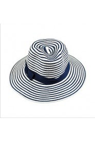 Korea Blue And White Striped Bow Visor