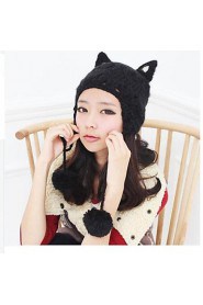 Orecchiette Devil Angle Pigtail Ball Autumn And Winter Warm Knit Wool Cap