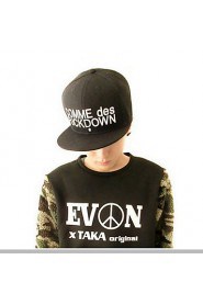 Unisex Cotton Letter Embroidery Printing Black Hip-hop Baseball Flat Cap