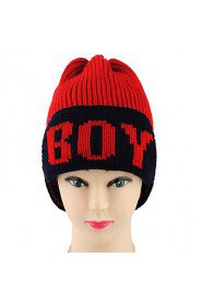 Women Casual Warm Winter Wool Knitted Letters Anti-snow Ski Hat