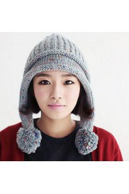 Women Knitwear Korean Cute Balls Wool Knit Hat