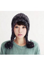 Women Knitwear Korean Cute Balls Wool Knit Hat