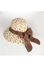 Women Straw Bow Fedora Hat,Cute/ Party/ Casual Spring/ Summer/ Fall