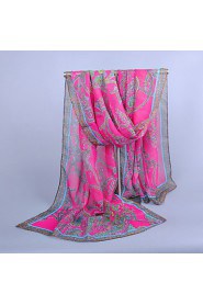 Women's Chiffon Colorful Print Scarf