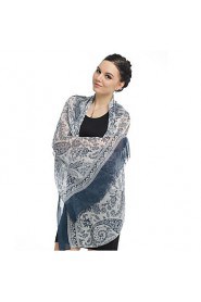 Retro Fringed Print Chiffon Long Scarf Muslin Beach Towel Shawl