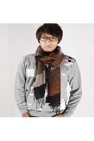 Unisex Wool Casual Men's Plaid Cashmere Fringed Scarves Warm Scarf