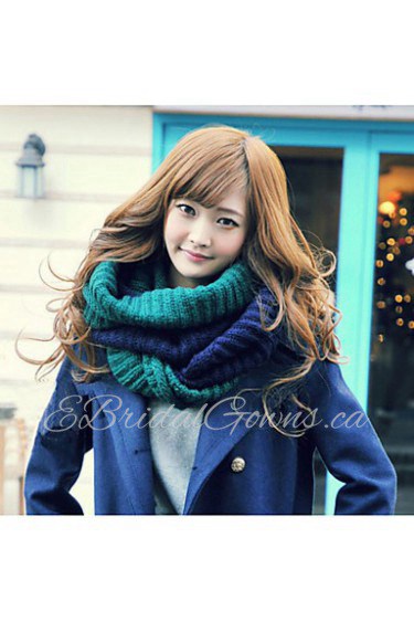 Bicolor Stitching Color Wool knitted Scarves Winter Hedging Scarf