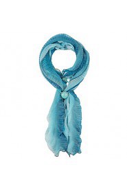 Fashion Polyester Scarf Women Gril Blue Print Voile Scarf Turquoise Bead Winter Brand Scarves Soft Shawl