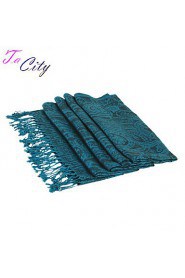 NEW Women Silk Scarf/Scarves Ladies Royal Blue National Print Soft Chiffon Scraf Hijab